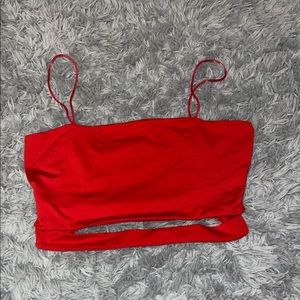 Red crop top